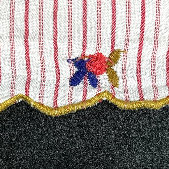 Anthropologie Pure + Good Floral Embroidered Striped Pajama Shirt Small - Picture 7 of 9